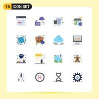16 iconos creativos signos y símbolos modernos de aplicación calcular calculadora de almacenamiento web paquete editable de elementos de diseño de vectores creativos