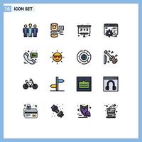 Set of 16 Modern UI Icons Symbols Signs for message hospital call back to school call api concept Editable Creative Vector Design Elements