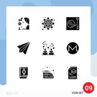 Stock Vector Icon Pack of 9 Line Signs and Symbols for environment receive music contact us communication Editable Vector Design Elements