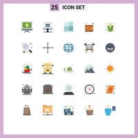 25 Flat Color concept for Websites Mobile and Apps wallet cash billboard home door gate Editable Vector Design Elements