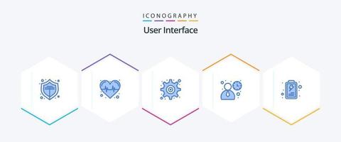 User Interface 25 Blue icon pack including . interface. setting. battery. user vector