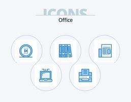 paquete de iconos azul de oficina 5 diseño de iconos. . . adelante. leer. periódico vector