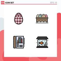 4 Creative Icons Modern Signs and Symbols of decoration report egg egg home Editable Vector Design Elements