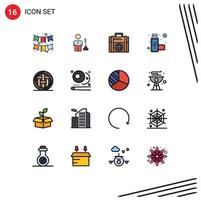 16 iconos creativos signos y símbolos modernos de conexión usb persona globo inversión elementos de diseño de vectores creativos editables