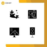 4 User Interface Solid Glyph Pack of modern Signs and Symbols of map modify photographs american world photo retouching Editable Vector Design Elements