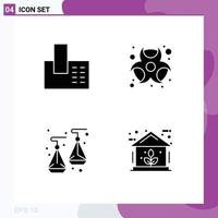 Stock Vector Icon Pack of 4 Line Signs and Symbols for appliances jewelry phone chemical energy Editable Vector Design Elements