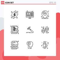 9 Creative Icons Modern Signs and Symbols of security network location hacker wifi Editable Vector Design Elements