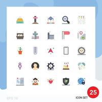 Modern Set of 25 Flat Colors and symbols such as search less magnify cross less leadership Editable Vector Design Elements