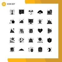 Modern Set of 25 Solid Glyphs and symbols such as files device plumber infrastructure globe Editable Vector Design Elements