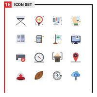 16 Universal Flat Colors Set for Web and Mobile Applications chair plan seat public financial Editable Pack of Creative Vector Design Elements