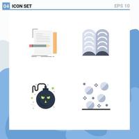 4 Creative Icons Modern Signs and Symbols of code halloween programming education scary Editable Vector Design Elements