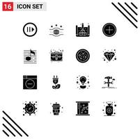 Stock Vector Icon Pack of 16 Line Signs and Symbols for nodes new blue create add Editable Vector Design Elements