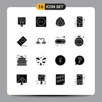 Pictogram Set of 16 Simple Solid Glyphs of stationary education staff cloud app Editable Vector Design Elements