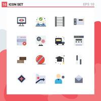 Group of 16 Modern Flat Colors Set for computer design agreement construction graphic Editable Pack of Creative Vector Design Elements