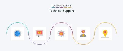 Technical Support Flat 5 Icon Pack Including support. help. service. customer. support vector