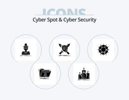 cyber spot y cyber security glyph icon pack 5 diseño de iconos. juego. Insignia. monarquía. ladrón. incógnito vector