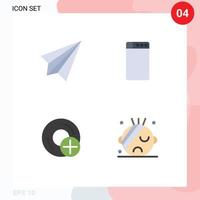 Set of 4 Modern UI Icons Symbols Signs for communication devices receive washing gadget Editable Vector Design Elements