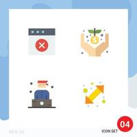 4 Thematic Vector Flat Icons and Editable Symbols of app professions crowd money arrow Editable Vector Design Elements