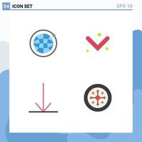 Modern Set of 4 Flat Icons and symbols such as globe festival arrow arrow shield Editable Vector Design Elements