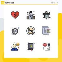 Set of 9 Modern UI Icons Symbols Signs for verify secure wellness safe scarecrow Editable Vector Design Elements