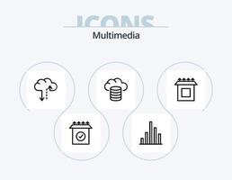 paquete de iconos de línea multimedia 5 diseño de iconos. . . globo. sincronizar respaldo vector