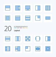 20 Layout Blue Color icon Pack like minimize view layout layout table vector