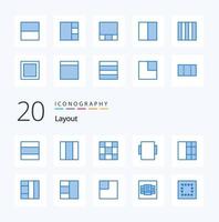 20 Layout Blue Color icon Pack like minimize view layout layout table vector