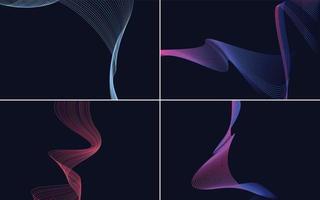 Collection of geometric minimal lines pattern set vector