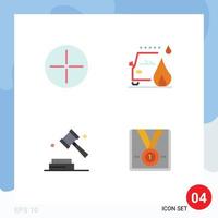 Group of 4 Modern Flat Icons Set for ancient digital accident road award Editable Vector Design Elements