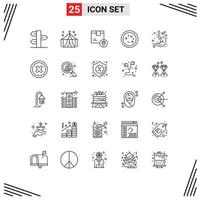 Set of 25 Modern UI Icons Symbols Signs for laboratory biology tent bacteria placeholder Editable Vector Design Elements