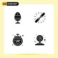 User Interface Pack of 4 Basic Solid Glyphs of boiled web egg connect discount Editable Vector Design Elements