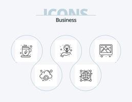 Business Line Icon Pack 5 Icon Design. online. browser. archive. idea. creative vector