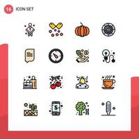 Mobile Interface Flat Color Filled Line Set of 16 Pictograms of messages chat omega capsules investment budget Editable Creative Vector Design Elements