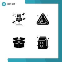 4 iconos creativos signos y símbolos modernos de carga de audio contaminación acústica dieta elementos de diseño vectorial editables vector