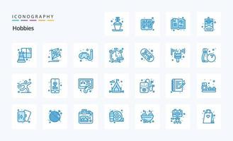 25 Hobbies Blue icon pack vector