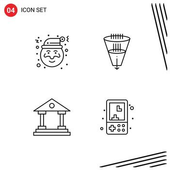 4 Line concept for Websites Mobile and Apps christmas building data filtration finance Editable Vector Design Elements