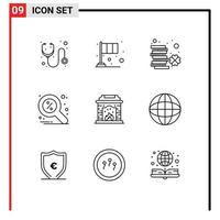 9 Thematic Vector Outlines and Editable Symbols of search find patrick discount money Editable Vector Design Elements