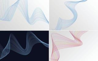 Collection of geometric minimal lines pattern set vector