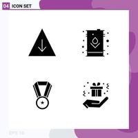 4 Universal Solid Glyphs Set for Web and Mobile Applications career education can oil birthday Editable Vector Design Elements