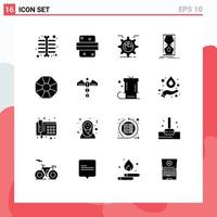 16 Creative Icons Modern Signs and Symbols of time early setting clock cog Editable Vector Design Elements