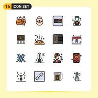 16 Creative Icons Modern Signs and Symbols of group waste egg pollution flask Editable Creative Vector Design Elements