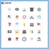 Pictogram Set of 25 Simple Flat Colors of web data judge analytics business Editable Vector Design Elements