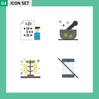 4 Universal Flat Icon Signs Symbols of coding fund programmer medical investment Editable Vector Design Elements