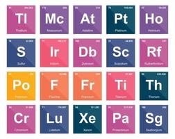 20 Preiodic table of the elements Icon Pack Design vector