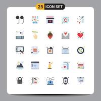 Mobile Interface Flat Color Set of 25 Pictograms of accessories device money box chemistry shutdown Editable Vector Design Elements