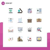 Group of 16 Flat Colors Signs and Symbols for app deadline online gallery estimate Editable Pack of Creative Vector Design Elements