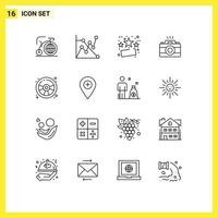 16 iconos creativos signos y símbolos modernos del juego coche de carreras viernes imagen imagen elementos de diseño vectorial editables vector