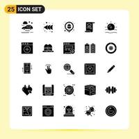 Universal Icon Symbols Group of 25 Modern Solid Glyphs of sunrise nature egg building document Editable Vector Design Elements