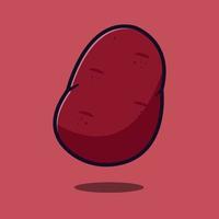 Purple sweet potato vector icon illustration. Vegetables icon concept isolated vector. Cartoon in flat design style