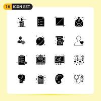 Stock Vector Icon Pack of 16 Line Signs and Symbols for astronomy target tool focus mailing Editable Vector Design Elements